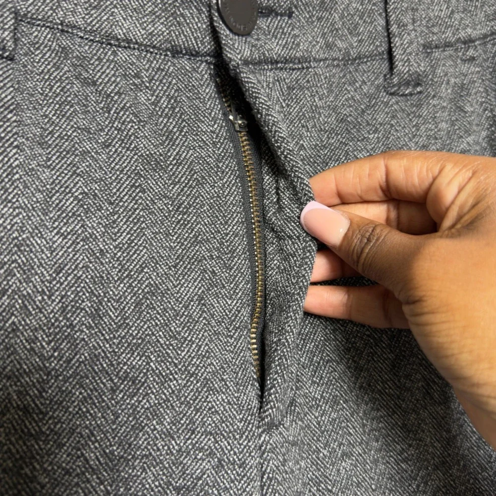 Wit & Wisdom Women Whitney Skyrise Knit Pants 8 Gray Herringbone Wide Leg